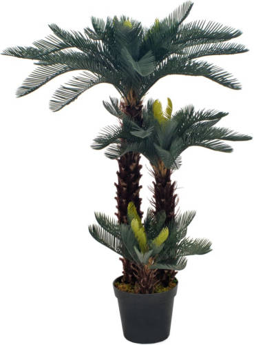 VidaXL Kunstplant met pot cycaspalm 125 cm groen