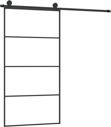 VidaXL Schuifdeur met beslag 102,5x205 cm ESG-glas en aluminium