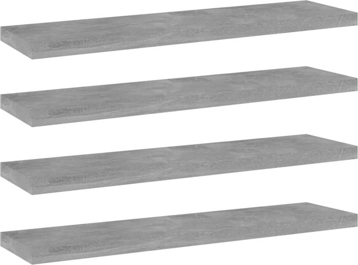 VidaXL Wandschappen 4 st 40x10x1,5 cm spaanplaat betongrijs