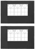 VidaXL Tentwanden met raam PE antraciet 2 st