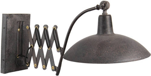 HAES deco - Wandlamp - Industrial - Vintage / Retro Lamp, 55x33x34 cm - Zwart Metaal - Muurlamp, Sfeerlamp