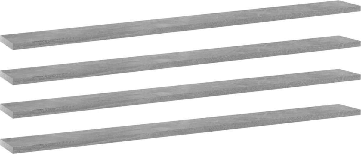 VidaXL Wandschappen 4 st 100x10x1,5 cm spaanplaat betongrijs