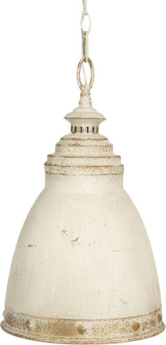 HAES deco - Hanglamp - Shabby Chic - Vintage / Retro Lamp, Ø 28x45 cm - Ronde Hanglamp Eettafel, Hanglamp Eetkamer
