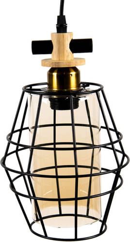 HAES deco - Hanglamp - Industrial - Moderne Industriele Lamp, 18x18x31 cm - Hanglamp Eettafel, Hanglamp Eetkamer