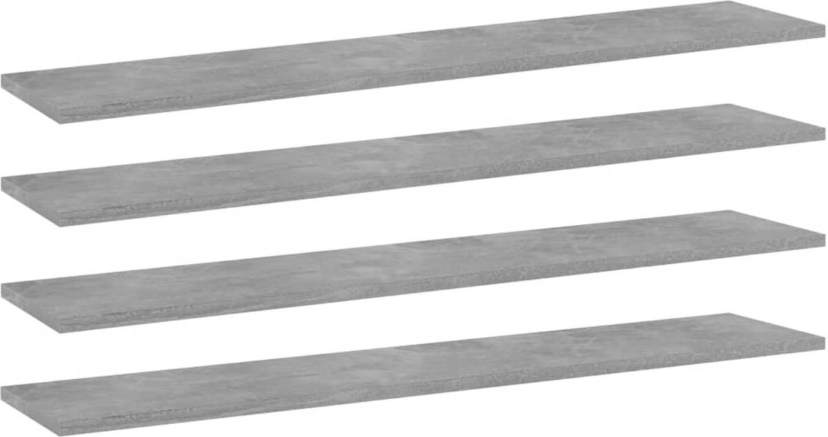 VidaXL Wandschappen 4 st 100x20x1,5 cm spaanplaat betongrijs