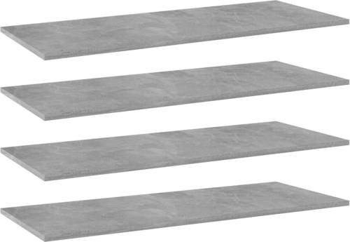 VidaXL Wandschappen 4 st 100x40x1,5 cm spaanplaat betongrijs