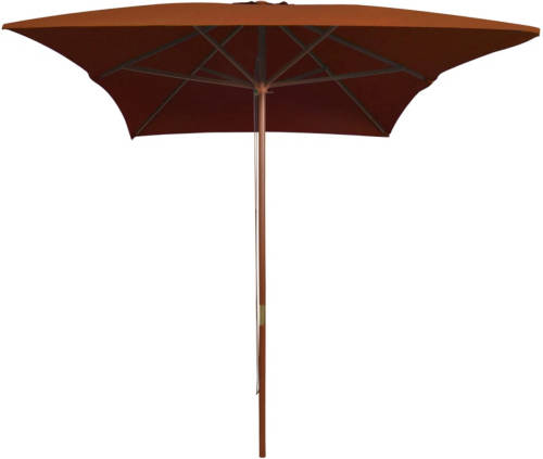 The Living Store Parasol - Houten - Terracotta - 200 x 300 x 250 cm - UV-beschermend