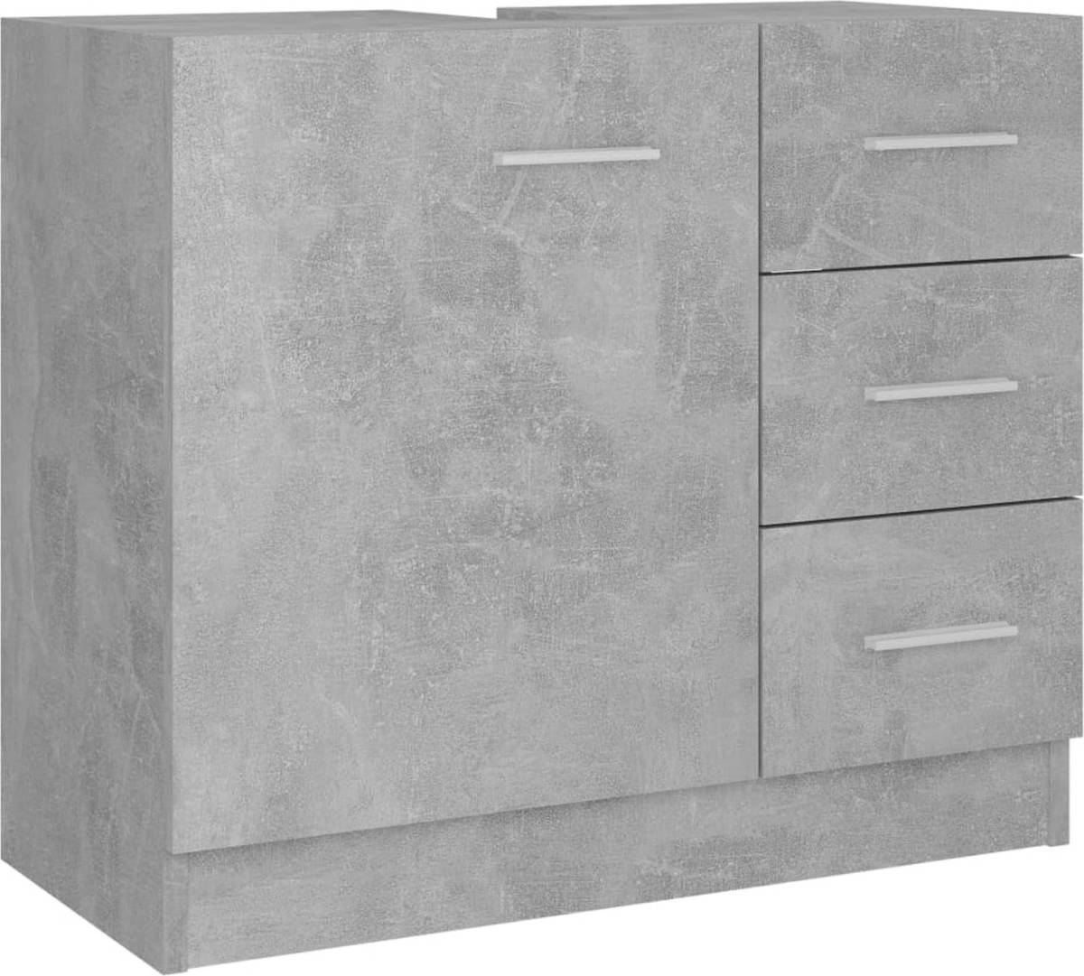 VidaXL Wastafelkast 63x30x54 cm spaanplaat betongrijs