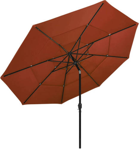 The Living Store Parasol - 3-laags - Terracotta - 350x260 cm - UV-beschermend