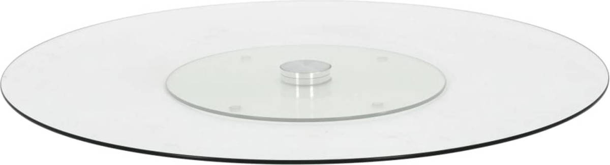 VidaXL Serveerbord draaiend 60 cm gehard glas transparant