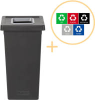 Plafor - Fit Prullenbak 75L - Recycling - Zwart