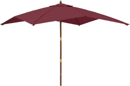 The Living Store Parasol Bordeauxrood 300x300x273 cm - UV-beschermend polyester