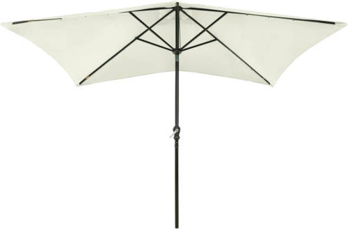 The Living Store Parasol rechthoekig - Zand - 200x300x247 cm - UV-beschermend polyester - Gepoedercoat staal