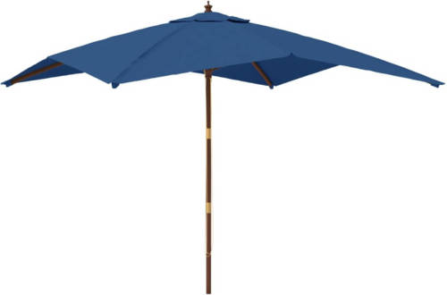 The Living Store Parasol - Azuurblauw - 300x300x273 cm - Uv-beschermend polyester