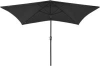 The Living Store parasol SolarLED - 200x300x247 cm - zwart polyester en staal