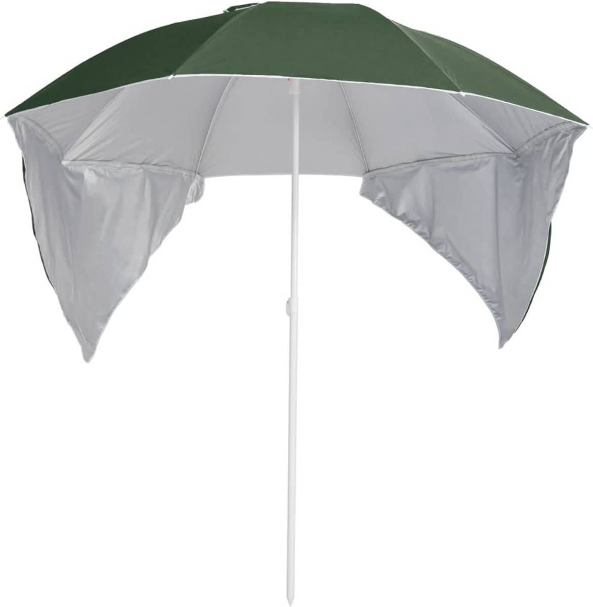 The Living Store Strandparasol - Groen - 190 x 202/218 cm (ø x H) - Zonwerende coating - Uv-bescherming