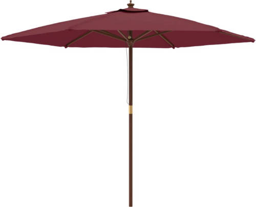 The Living Store Parasol Bordeauxrood - 299 x 240 cm - Duurzaam polyester - Hardhouten frame