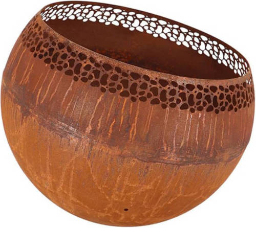 Esschert Design Vuurplaats bolvormig spikkels roestkleurig