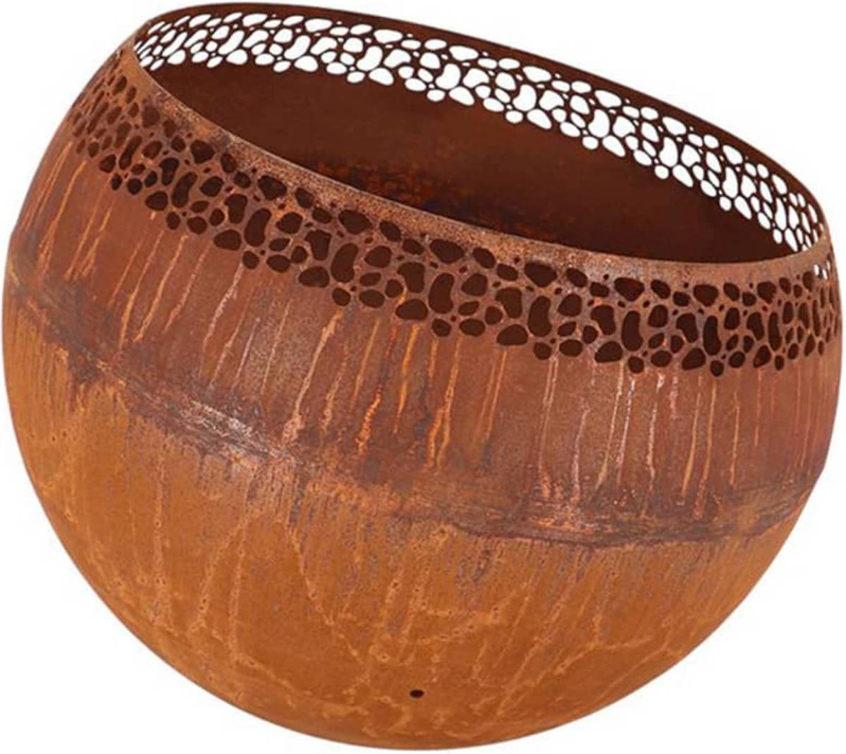 Esschert Design Vuurplaats bolvormig spikkels roestkleurig