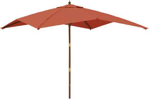 The Living Store Parasol Terracotta - The Living Store - Parasols - 300x300x273 cm - Dubbel katrolsysteem