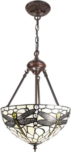 HAES deco - Hanglamp Tiffany Wit Ø 31x126 cm E27/max 2x40W