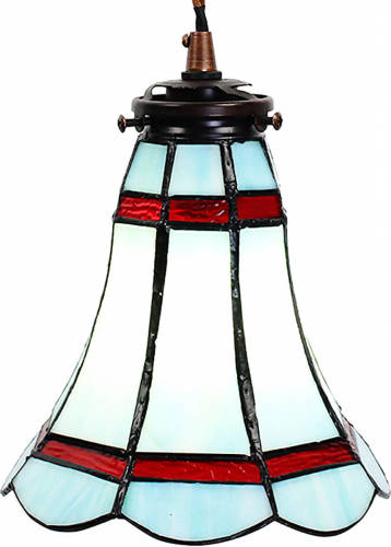 HAES deco - Hanglamp Tiffany Blauw, Rood Ø 15x115 cm E14/max 1x25W