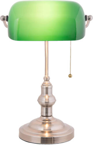 HAES deco - Bureaulamp Bankierslamp Groen 27x17x41 cm E27/max 1x60W