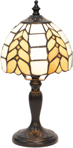 HAES deco - Tiffany Tafellamp Creme Ø 14x29 cm Fitting E14 / Lamp max 1x40W