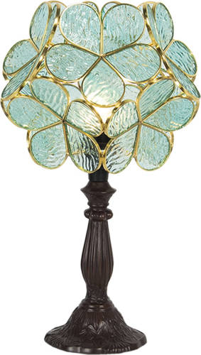 HAES deco - Tiffany Tafellamp Groen 21x21x38 cm Fitting E14 / Lamp max 1x25W