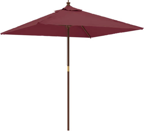 The Living Store Parasol - Bordeauxrood - 198 x 198 x 231 cm - Duurzaam polyester - Stabiel hardhouten frame