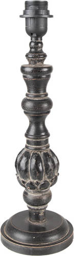 HAES deco - Lampenvoet - Formaat Ø 13x41 cm , kleur Zwart - Hout Polyresin - E27/max 1x60W