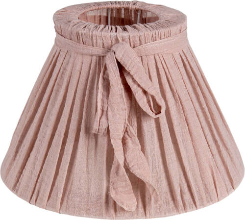 HAES deco - Lampenkap - Natural Cosy - roze met strikje - formaat Ø 33x21 cm, voor Fitting E27 - Tafellamp, Hanglamp