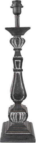 HAES deco - Lampenvoet - Formaat 15x15x59 cm , kleur Zwart - Hout Polyresin - E27/max 1x60W