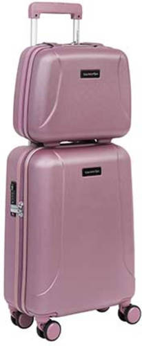 CarryOn  Skyhopper Handbagage en Beautycase - 55cm TSA Trolley - Make-up koffer - Roze