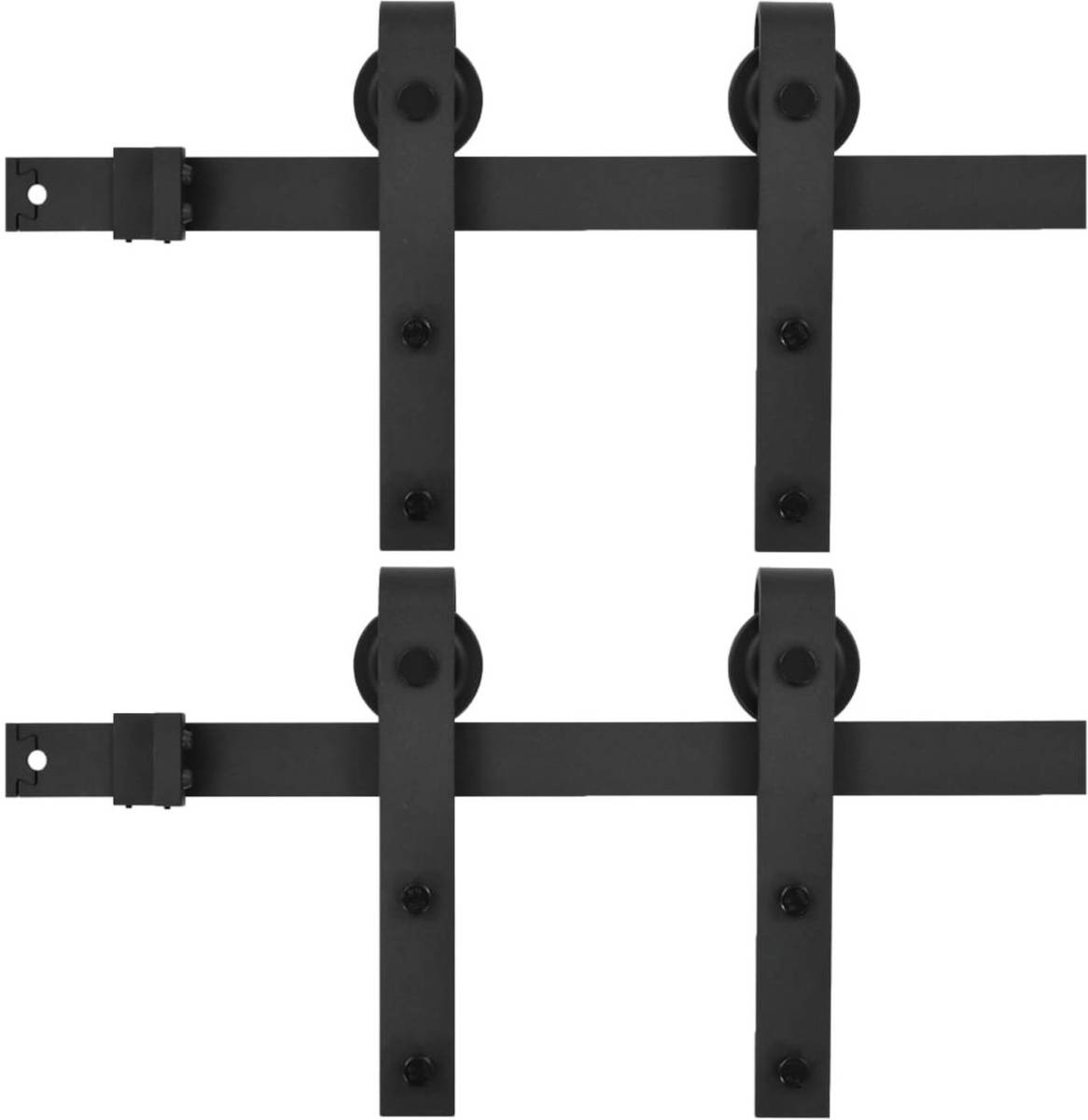 VidaXL Hardwaresets voor schuifdeuren 2 st 183 cm staal zwart