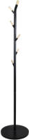 MISOU Kapstok Staand - 6 Haken - Zwart - 175,5x40cm - Hout