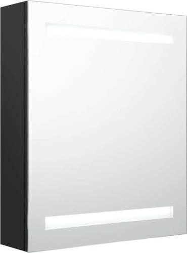 VidaXL Badkamerkast met spiegel en LED 50x14x60 cm zwart