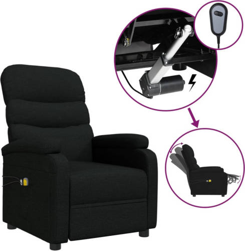 VidaXL Massagestoel elektrisch stof zwart