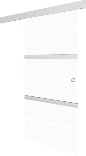 VidaXL Schuifdeur 76x205 cm ESG-glas en aluminium zilverkleurig