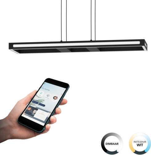 Eglo connect.z Salvilanas-Z Hanglamp - 77 cm - Zwart/Wit - Instelbaar wit licht - Dimbaar - Zigbee