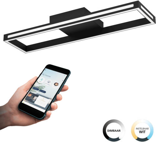 Eglo connect.z Salvilanas-Z Plafondlamp - 77 cm - Zwart/Wit - Instelbaar wit licht - Dimbaar - Zigbee