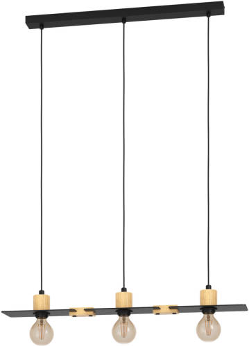 Eglo Bramerton Hanglamp - E27 - 81 cm - Zwart/Bruin