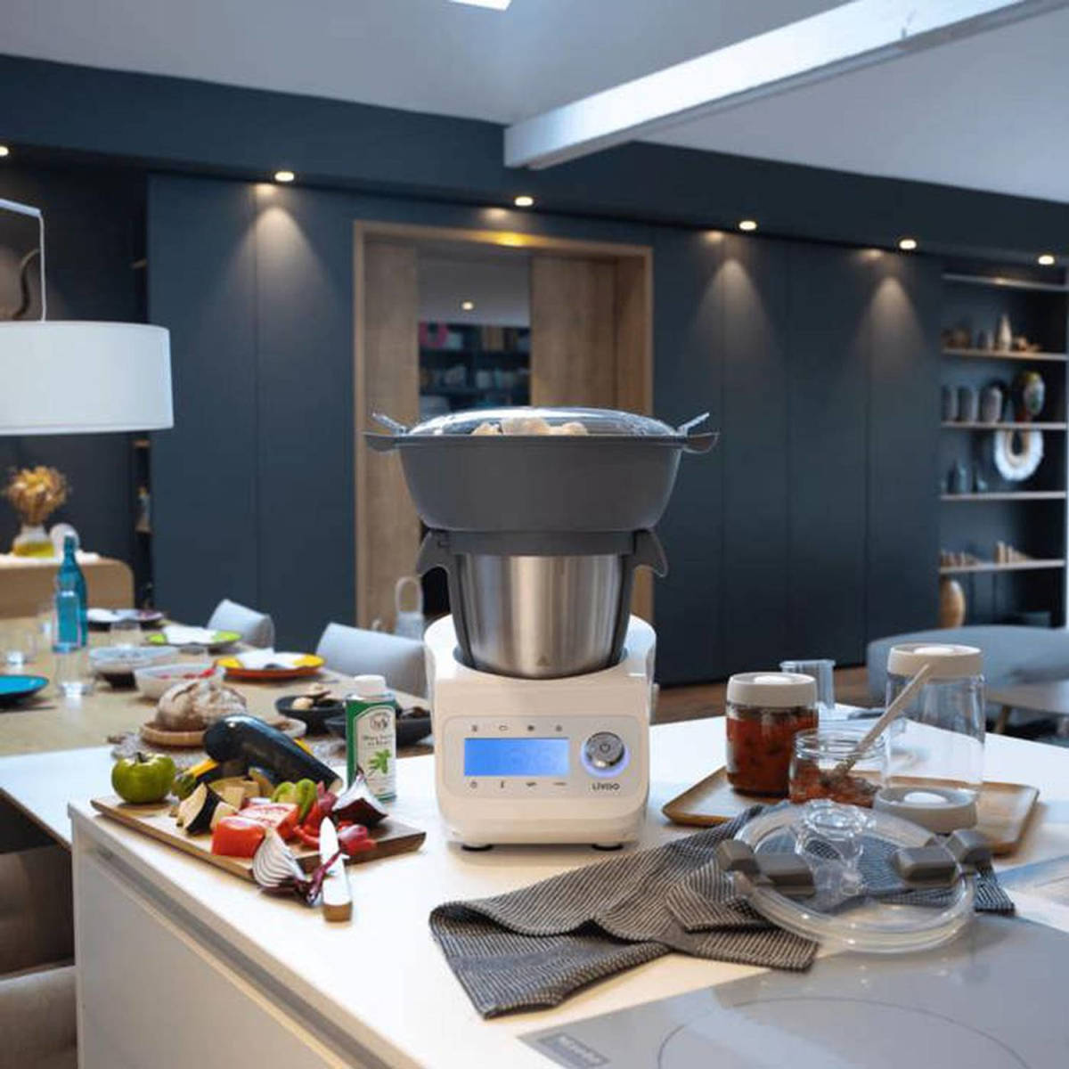 Livoo DOP219W - Super Cooker robot - 12 snelheden - 125 tot 5000 tpm - 3,5L roestvrijstalen kom - 1000W - Wit