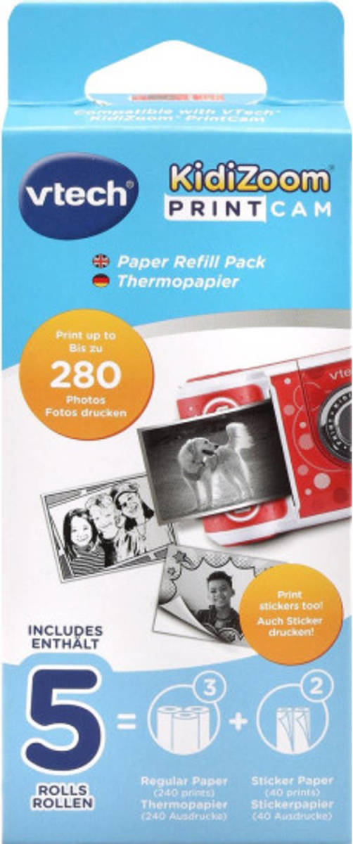 VTech KidiZoom Print Cam - Papier Refill Pack - 5 Rollen
