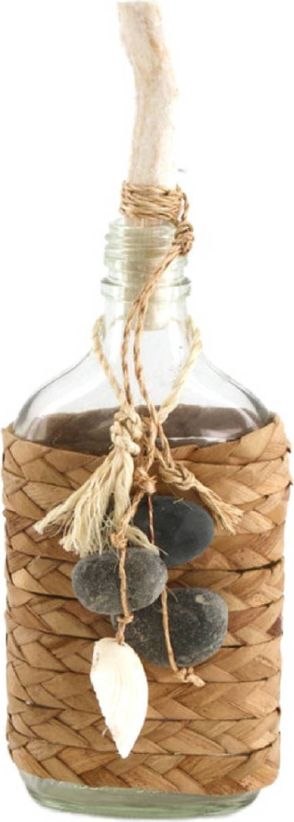 Dijk Natural Collections Fles met schelpen 10x5x27cm