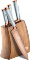Berlinger Haus - 2646 - 7 delige messenset - houten standaard - moonlight collection