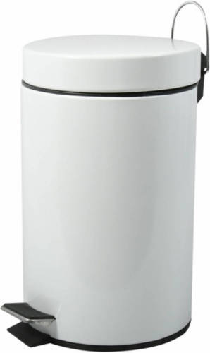 Spirella MSV Prullenbak/pedaalemmer - metaal - wit - 20 liter - 29 x 45 cm - Medium-size - Pedaalemmers