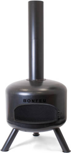 Bonfeu BonGiro Zwart Tuinhaard - L 55 x B 55 x H 125 cm - Staal - Zwart