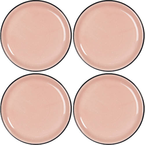 HAES deco - Dinerborden set van 4 - Formaat Ø 27x3 cm - Keramiek - Casual Pink