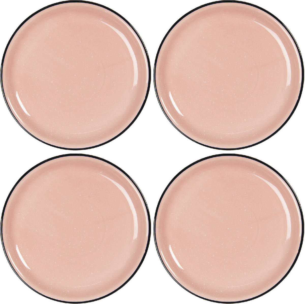 HAES deco - Dinerborden set van 4 - Formaat Ø 27x3 cm - Keramiek - Casual Pink